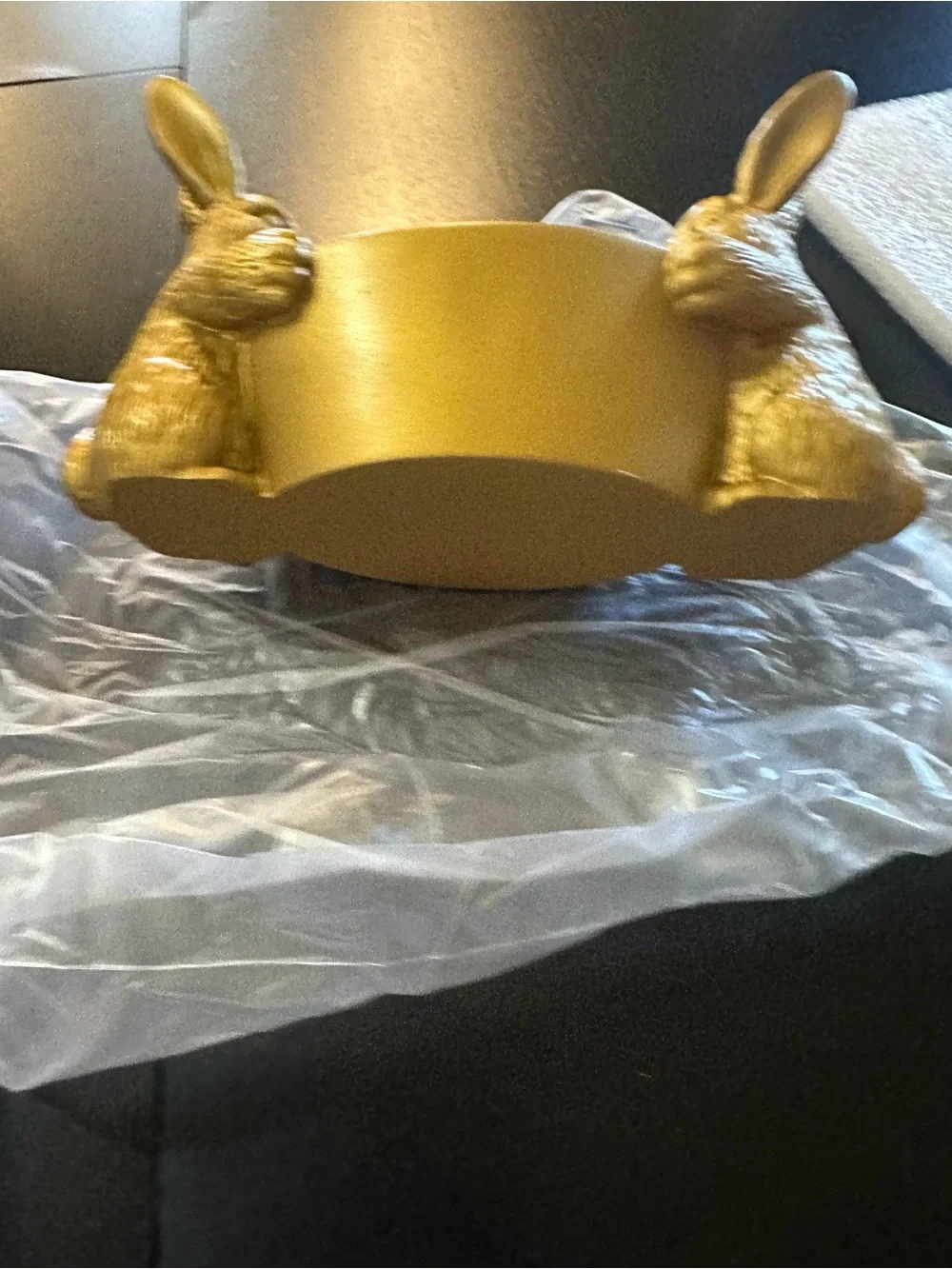 Gold Rabbit Decorative Bowl for Home Dining